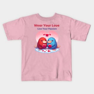 Double the Love Platypus Pairs on Valentine's Day Kids T-Shirt